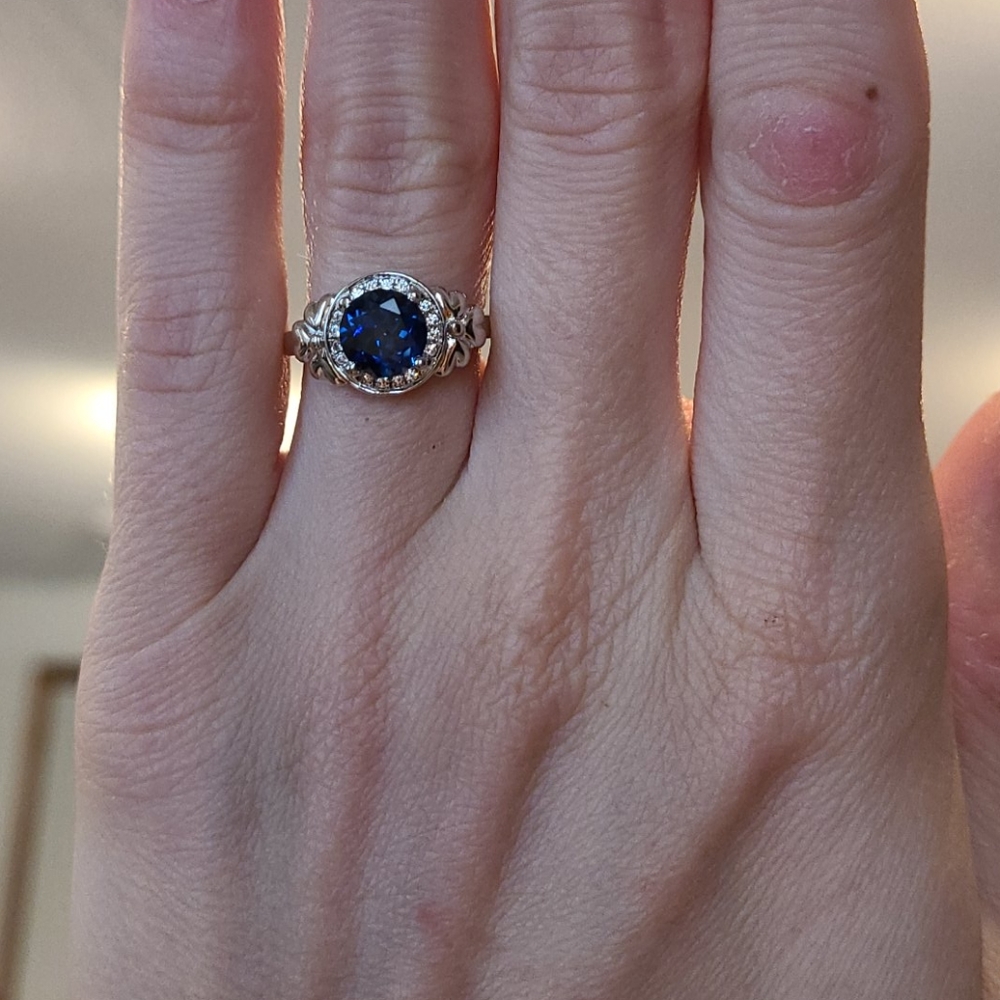 Sapphire Engagement Right Hand Ring